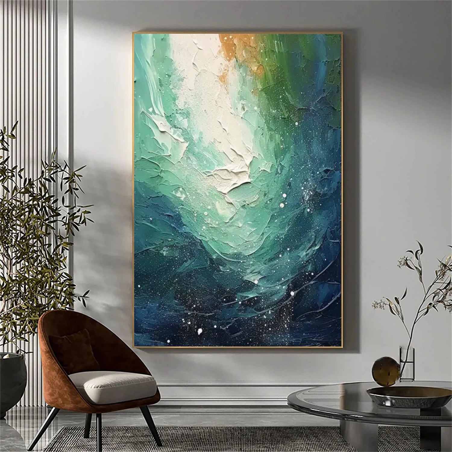 Sky And Ocean Abstract Textured Wall Art #SO357