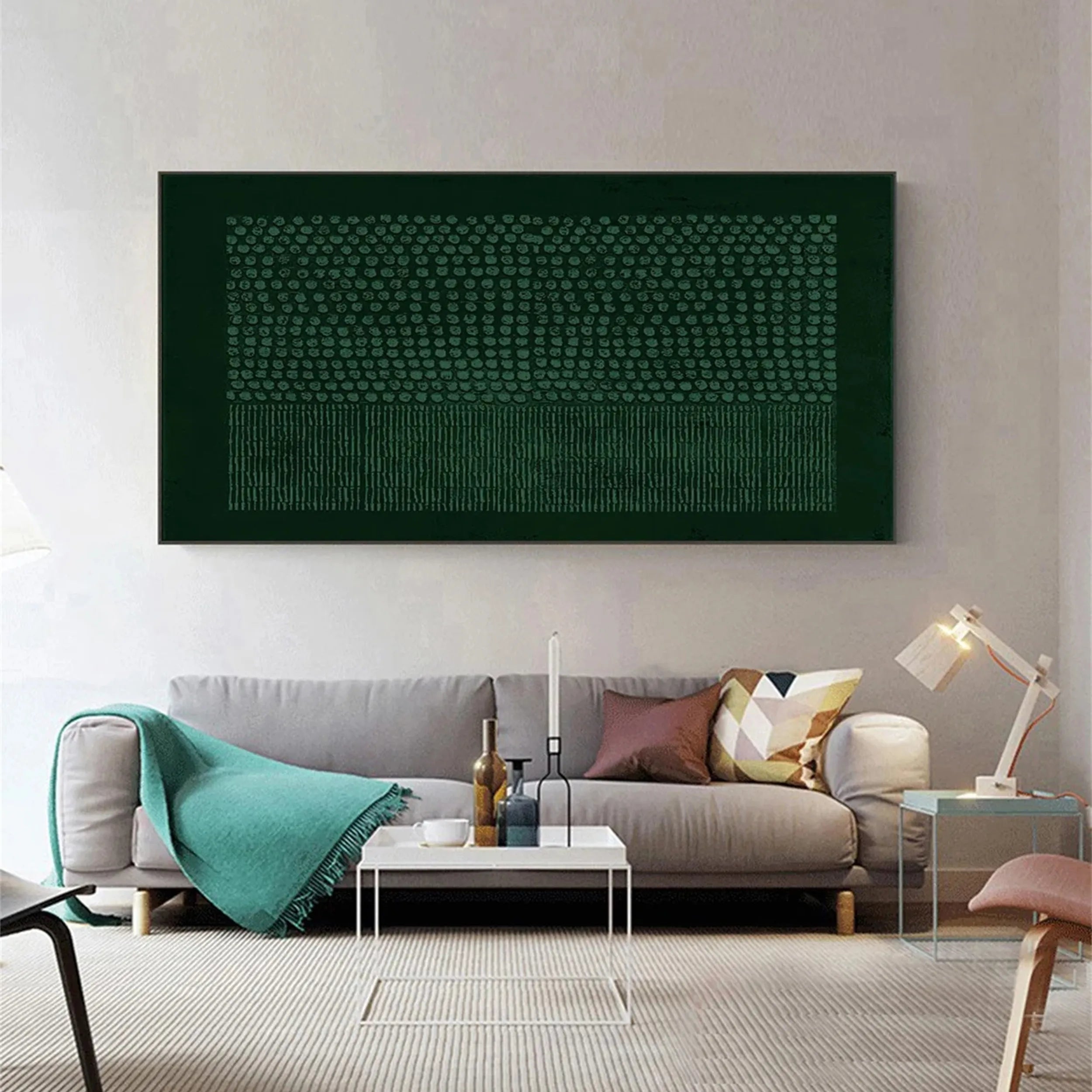 Green Textured Minimalist Wall Art #GT015