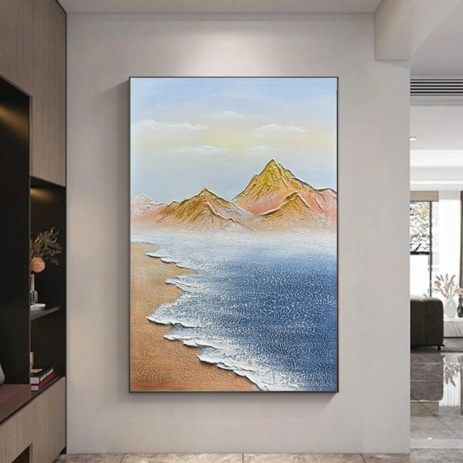 Sky And Ocean Abstract Textured Wall Art #SO302
