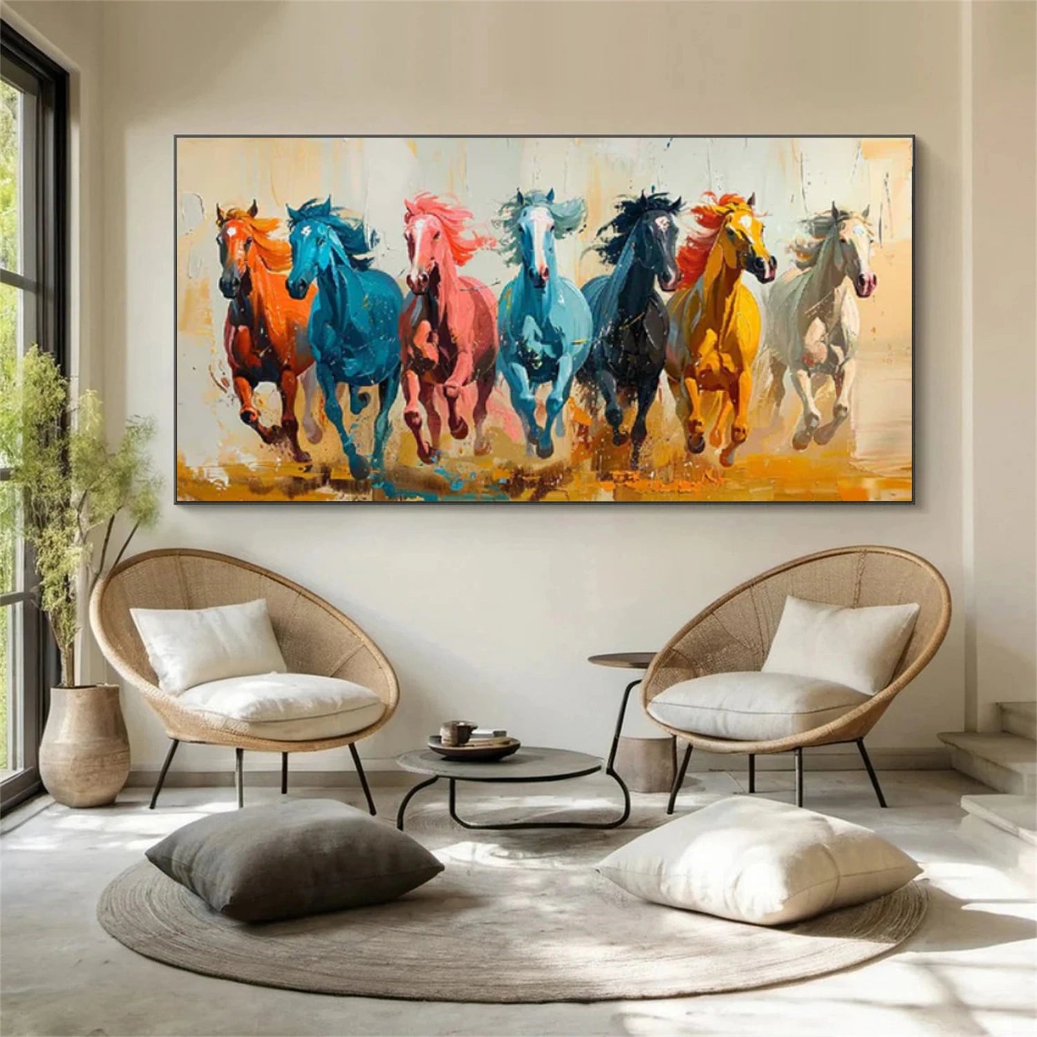 Abstract Animal Art Horse Wall Art #AT077