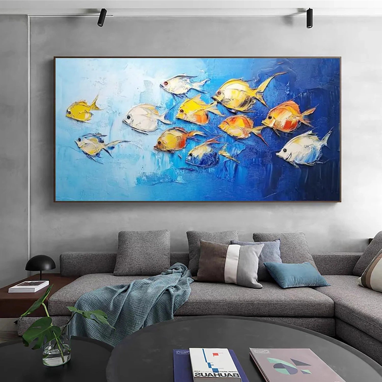 Abstract Animal Art Fish Textured Wall Art #AT021