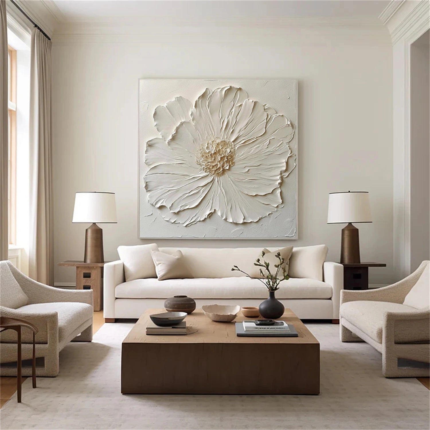Tree And Flower Abstract Textured Wall Art #TF182
