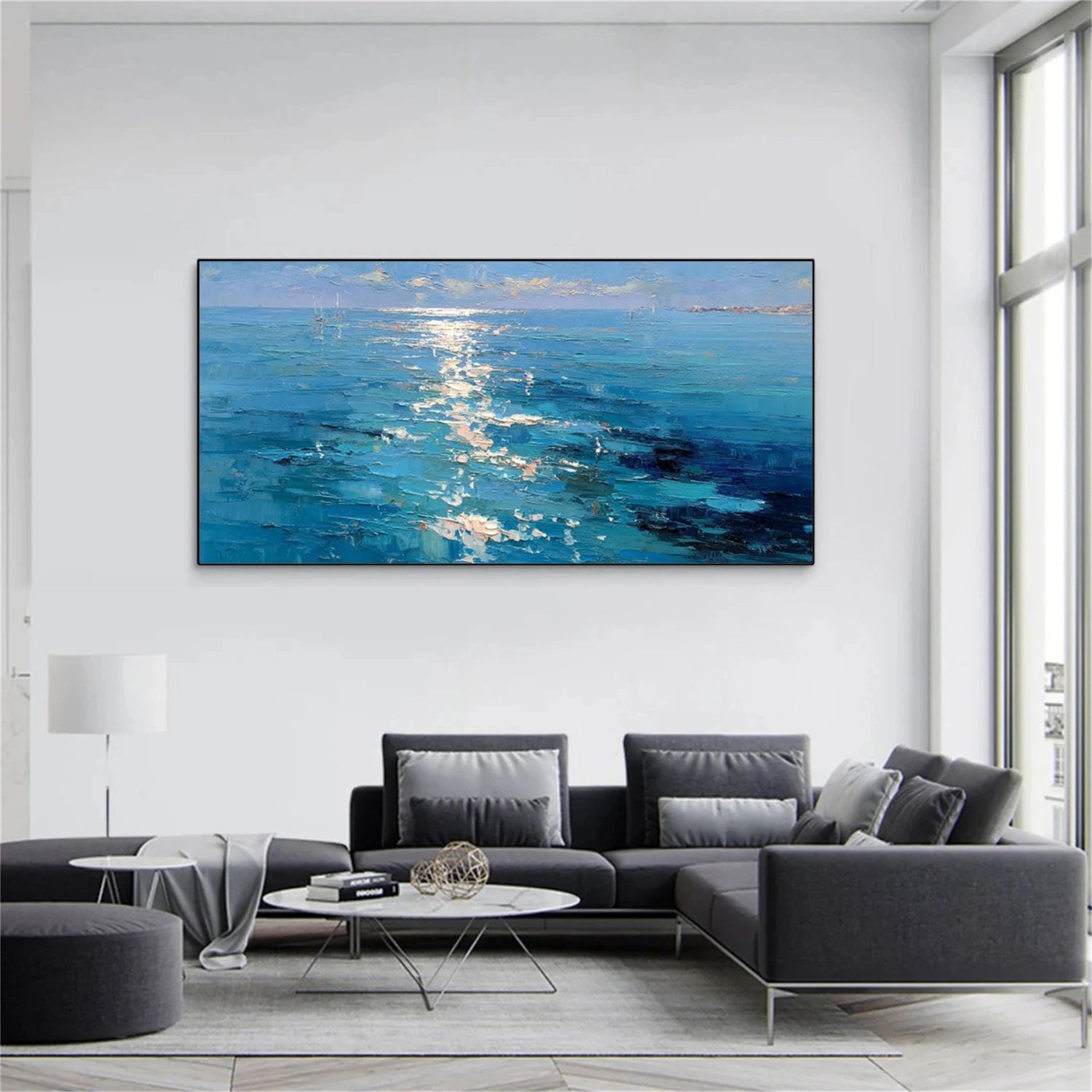 Sky And Ocean Abstract Wall Art #SO390