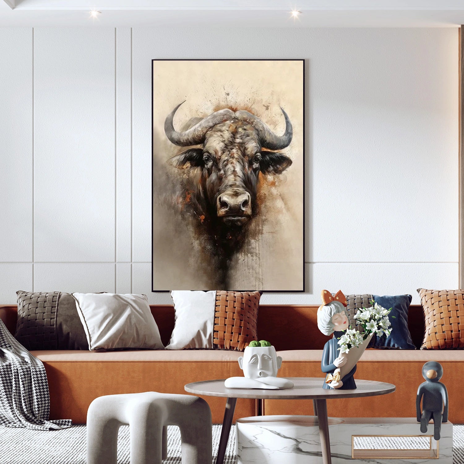 Abstract Animal Buffalo Wall Art #AT035