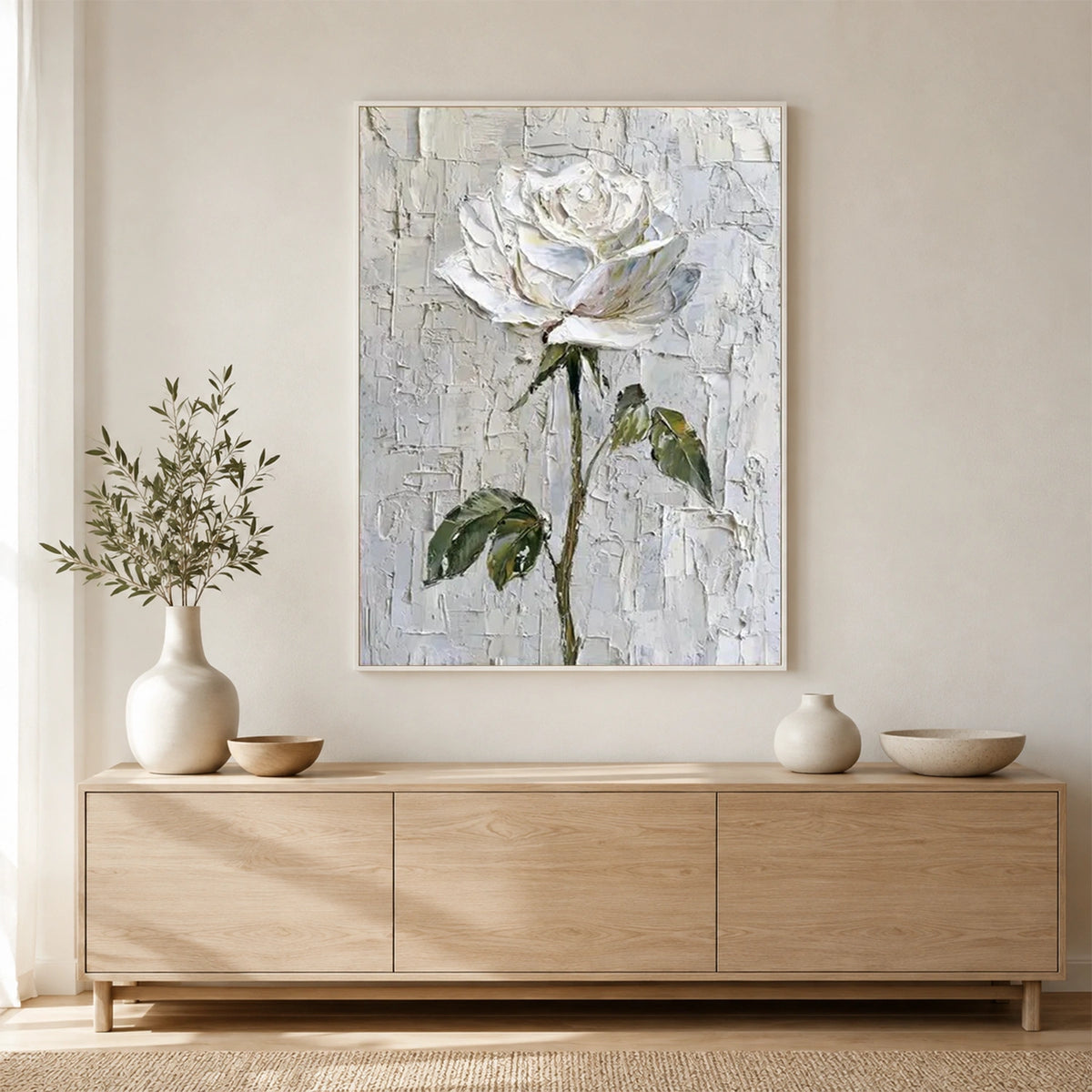 Tree And Flower Abstract Textured Wall Art #TF220