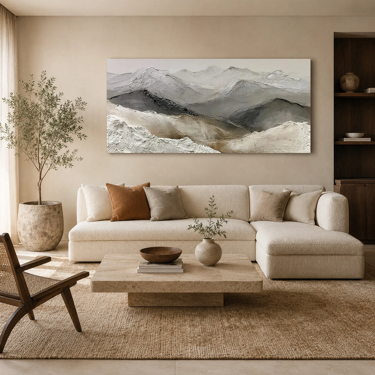 Abstract Mountain Textured Canvas Art #WT274