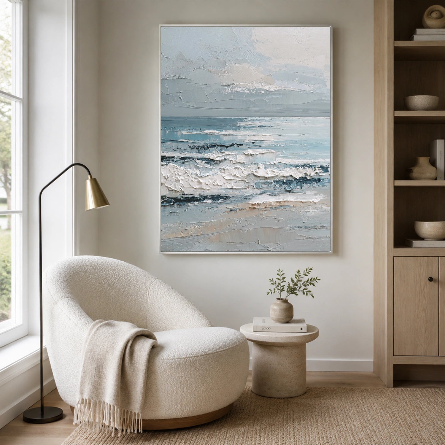 Sky And Ocean Abstract Textured Wall Art #SO441