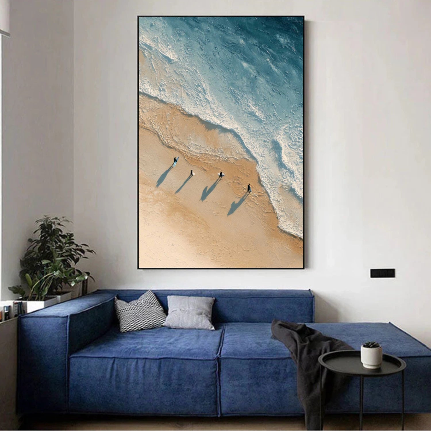 Sky And Ocean Abstract Textured Wall Art #SO405