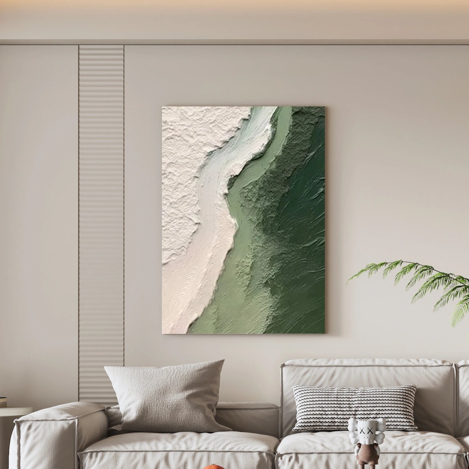 Green Textured Minimalist Wall Art #GT050
