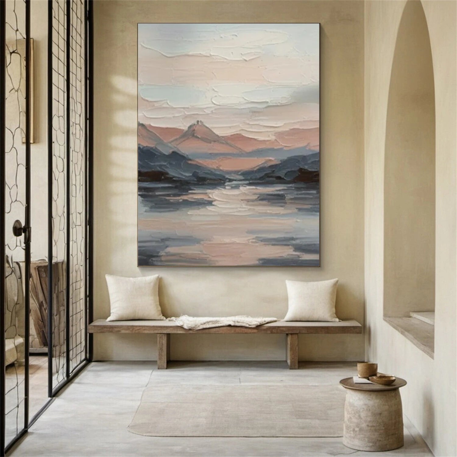 Sky And Ocean Abstract Textured Wall Art #SO388