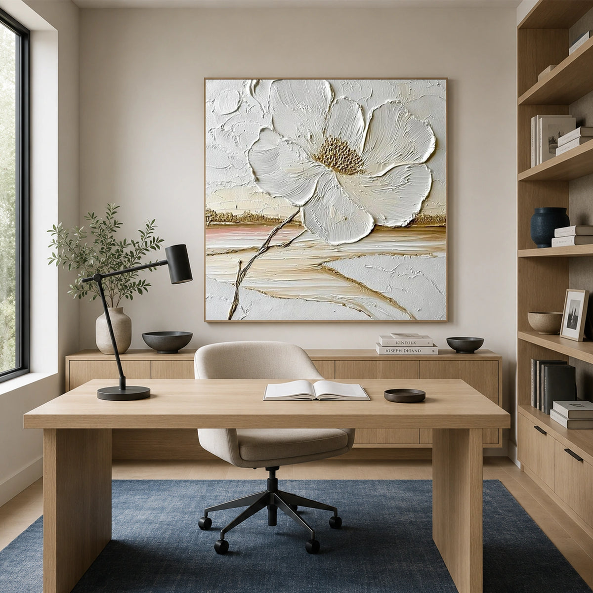 Tree And Flower Abstract Textured Wall Art #TF223
