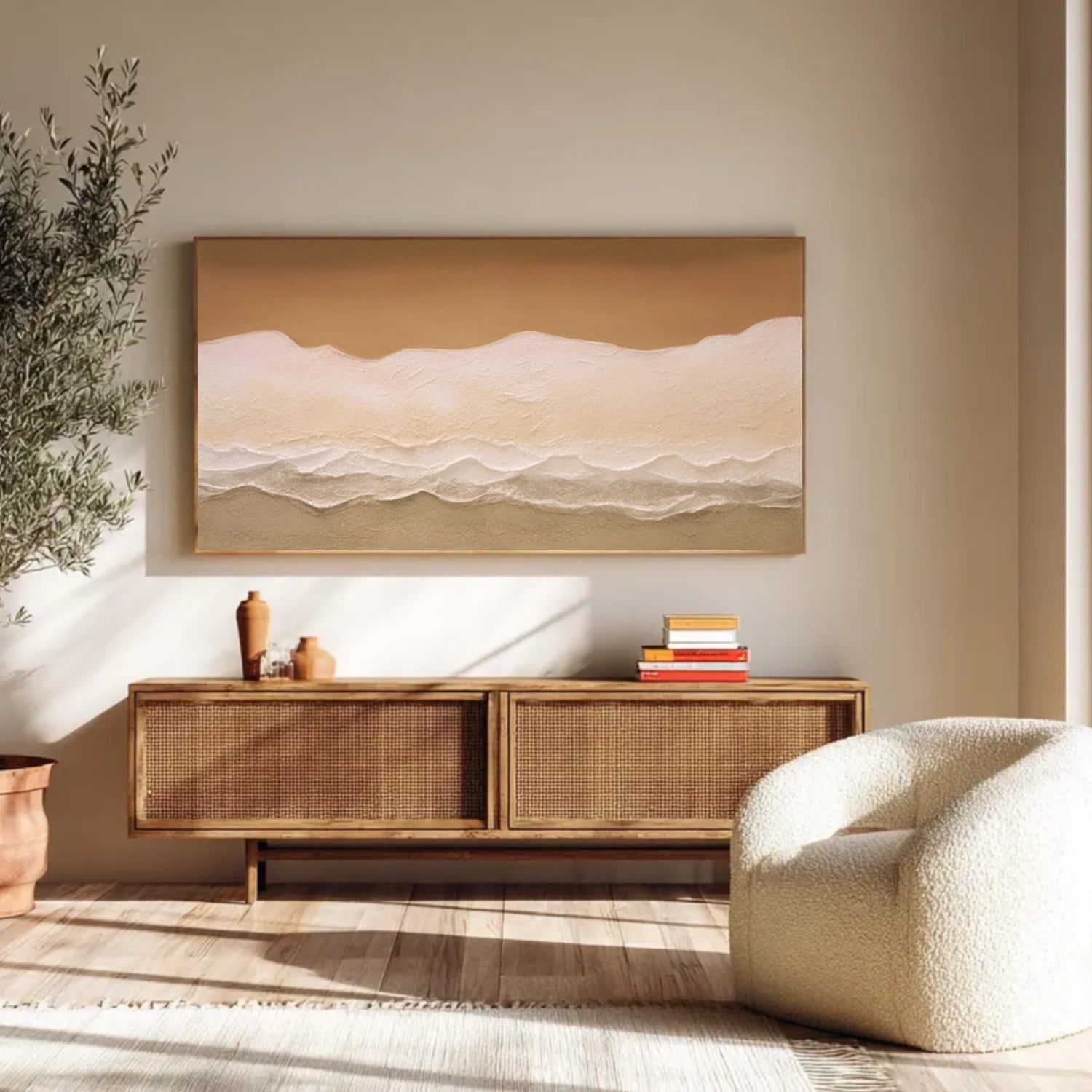 Sky And Ocean Abstract Textured Wall Art #SO407