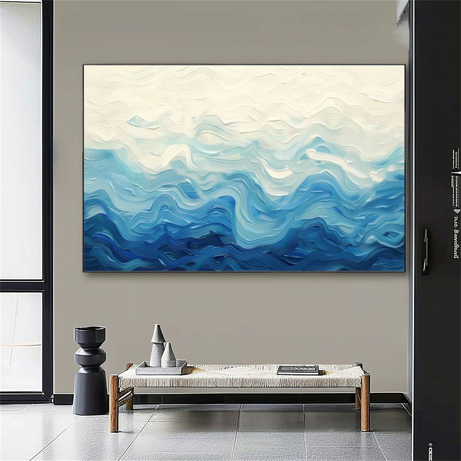 Sky And Ocean Abstract Textured Wall Art #SO285