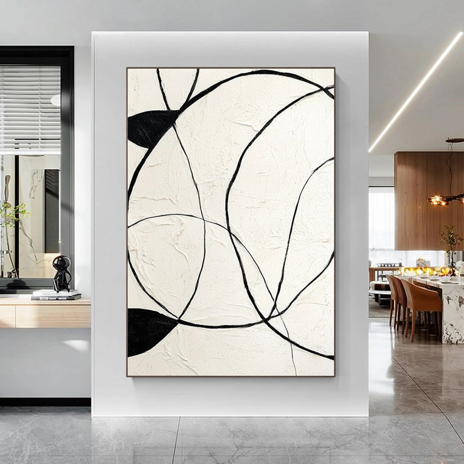 Black and White Abstract Wall Art #AW246