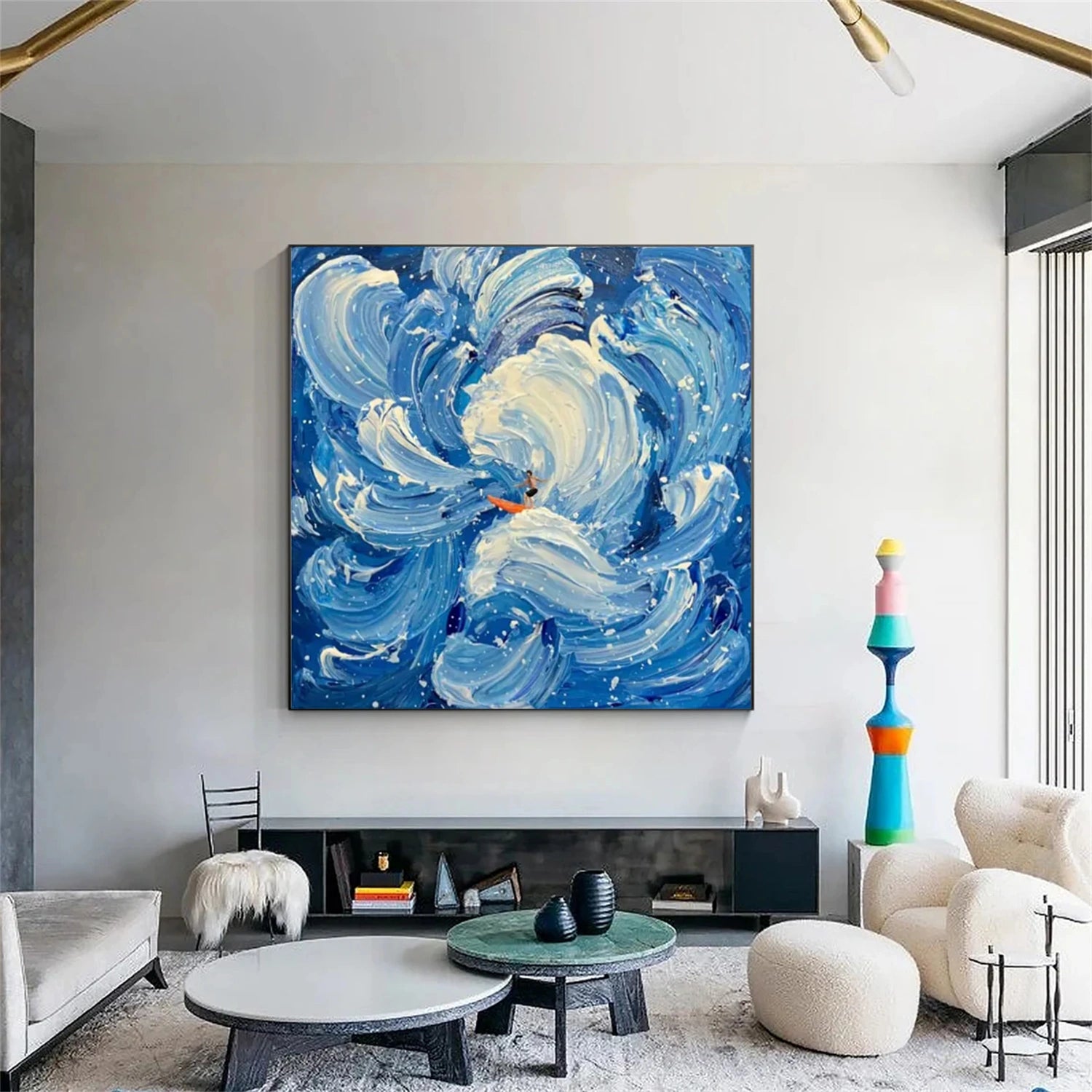 Surfing Sport Textured Wall Art #BA003