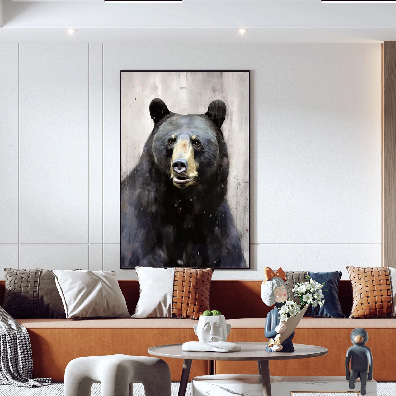 Abstract Animal Bear Wall Art #AT034
