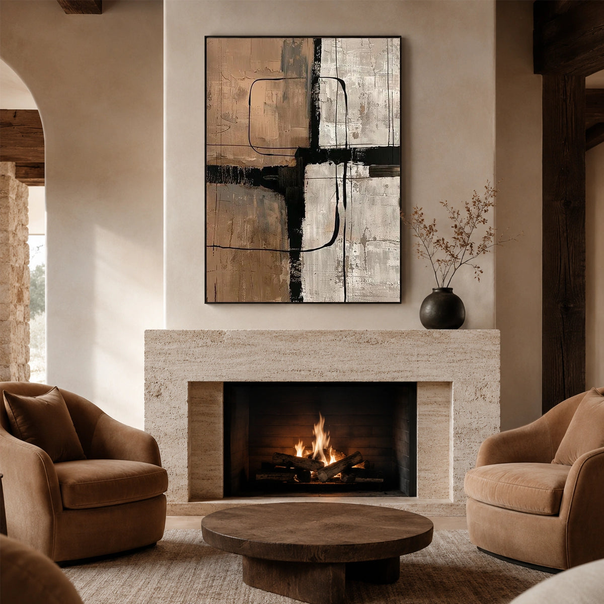 Wabi Sabi Abstract Canvas Art #WA275