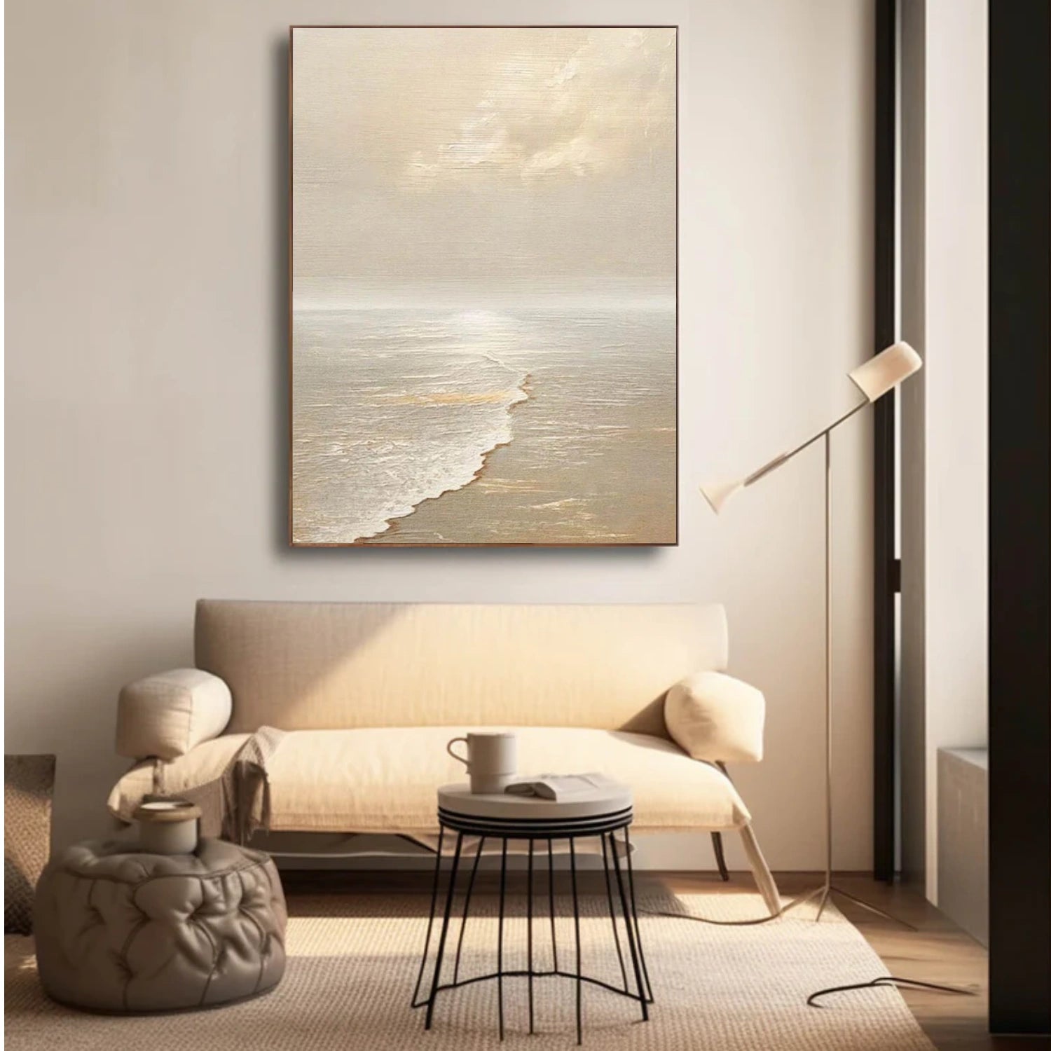 Sky And Ocean Abstract Textured Wall Art #SO296