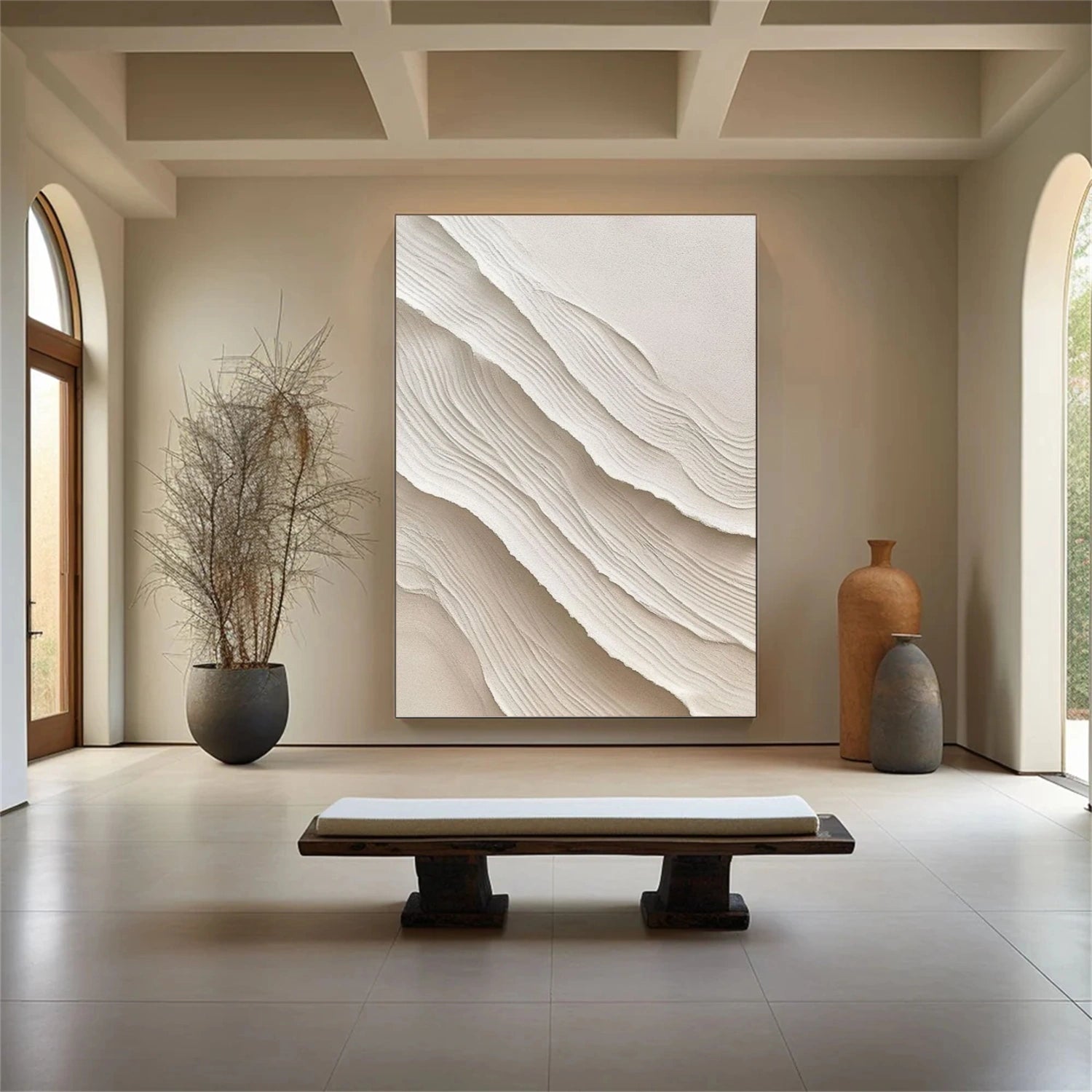 Beige Textured Minimalist Wall Art #WT197