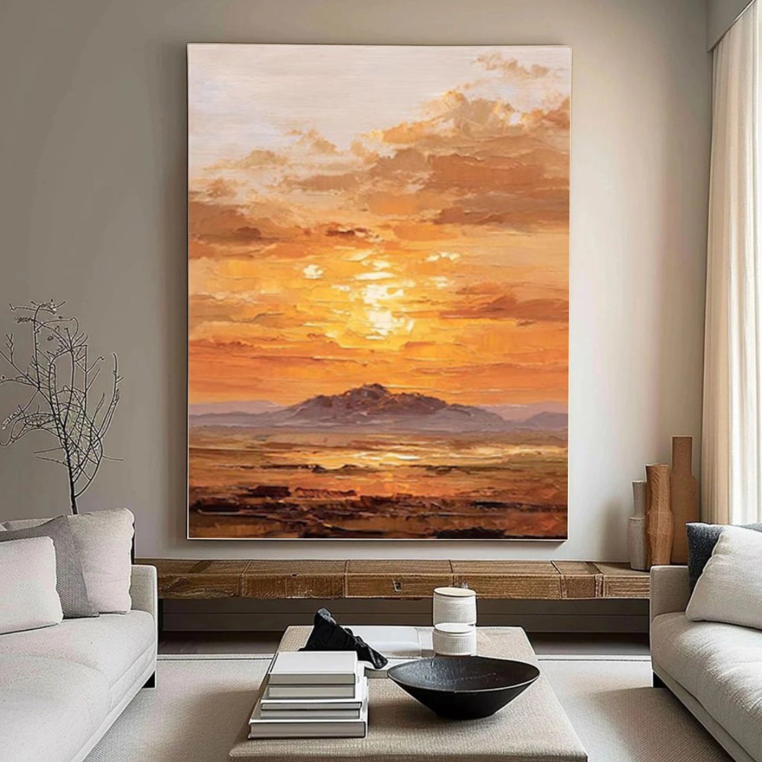 Sky And Ocean Abstract Textured Wall Art #SO369