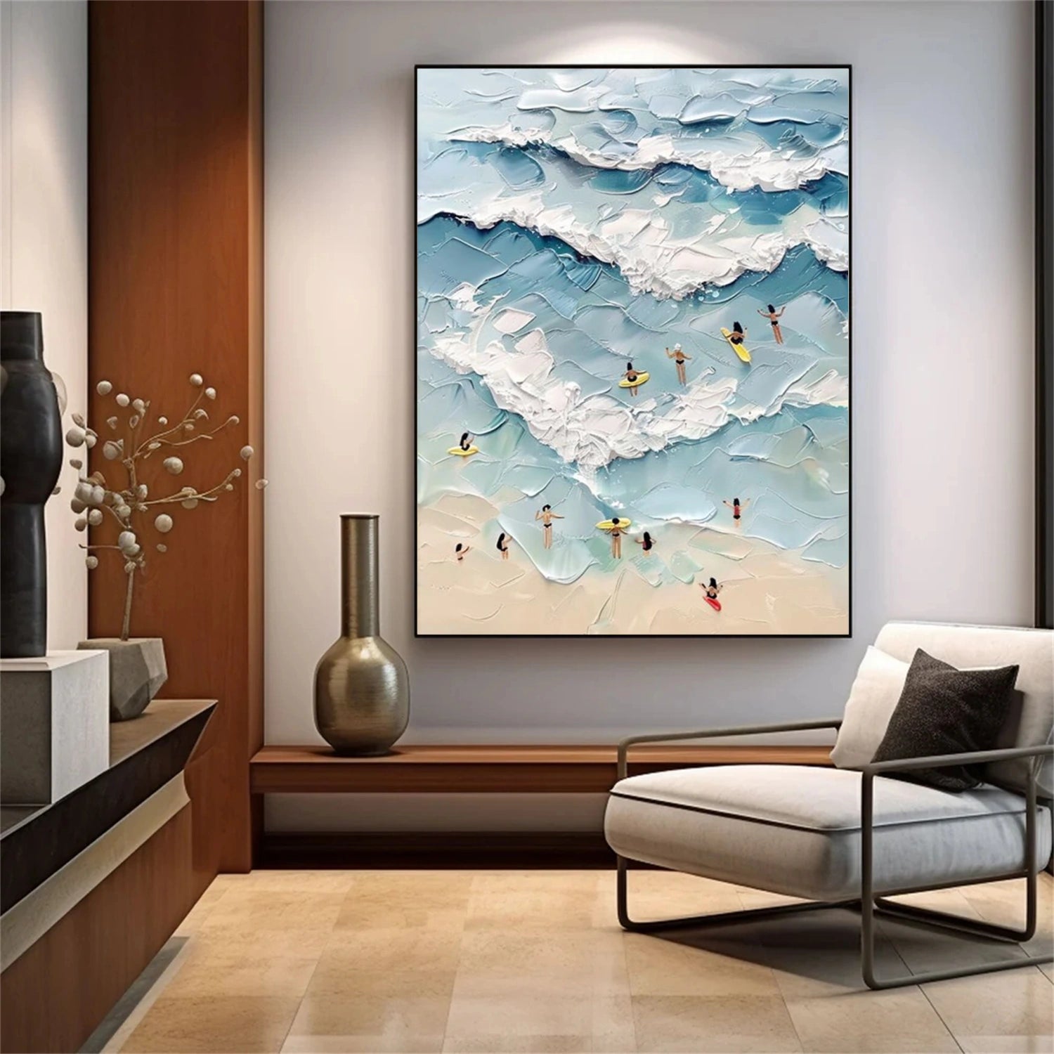 Surfing Sport Textured Wall Art #BA058