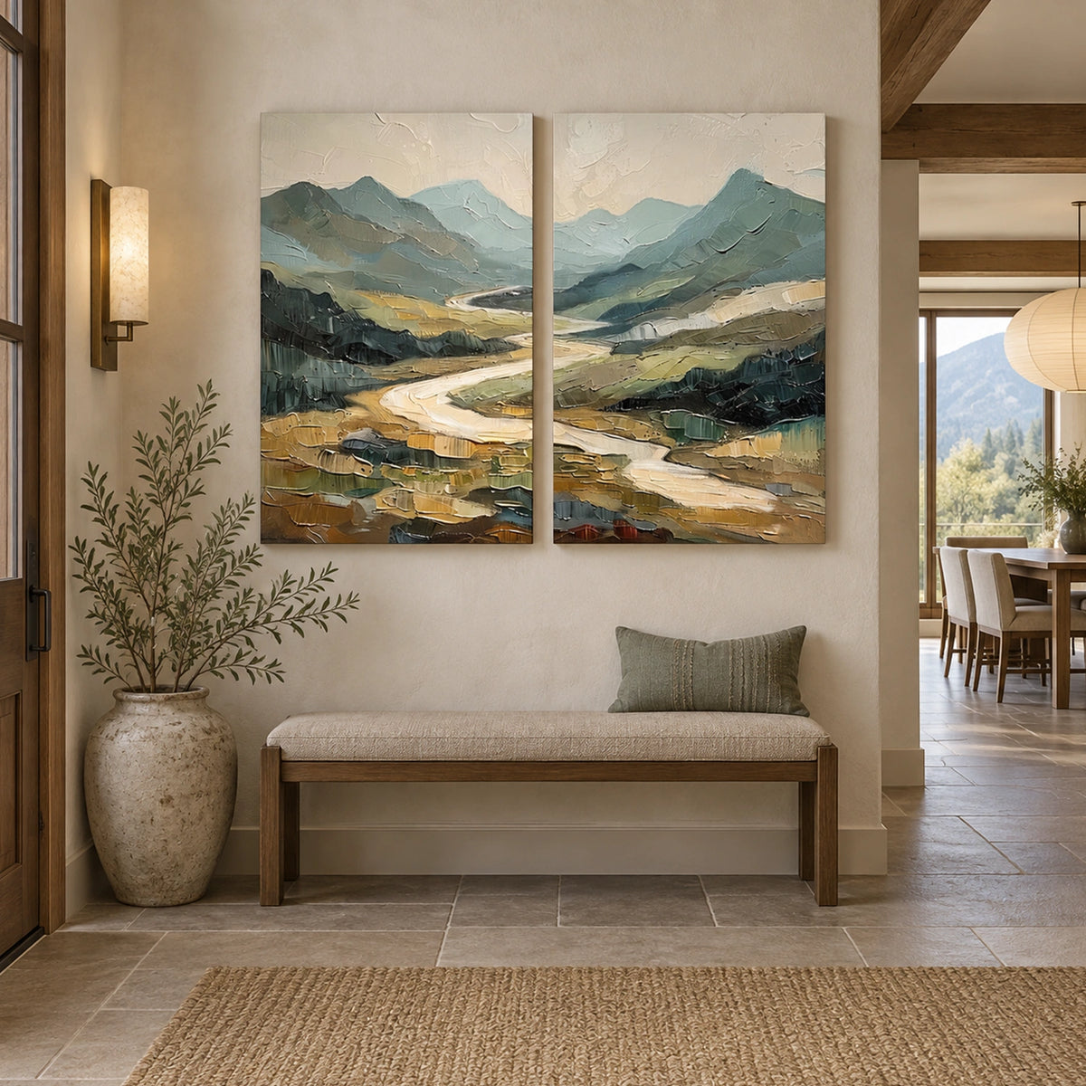 Abstract Mountain Canvas Art Set of 2 #WT276