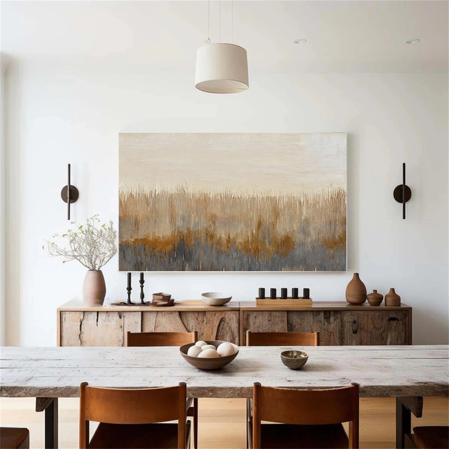 Beige and Brown Abstract Wall Art #AW192