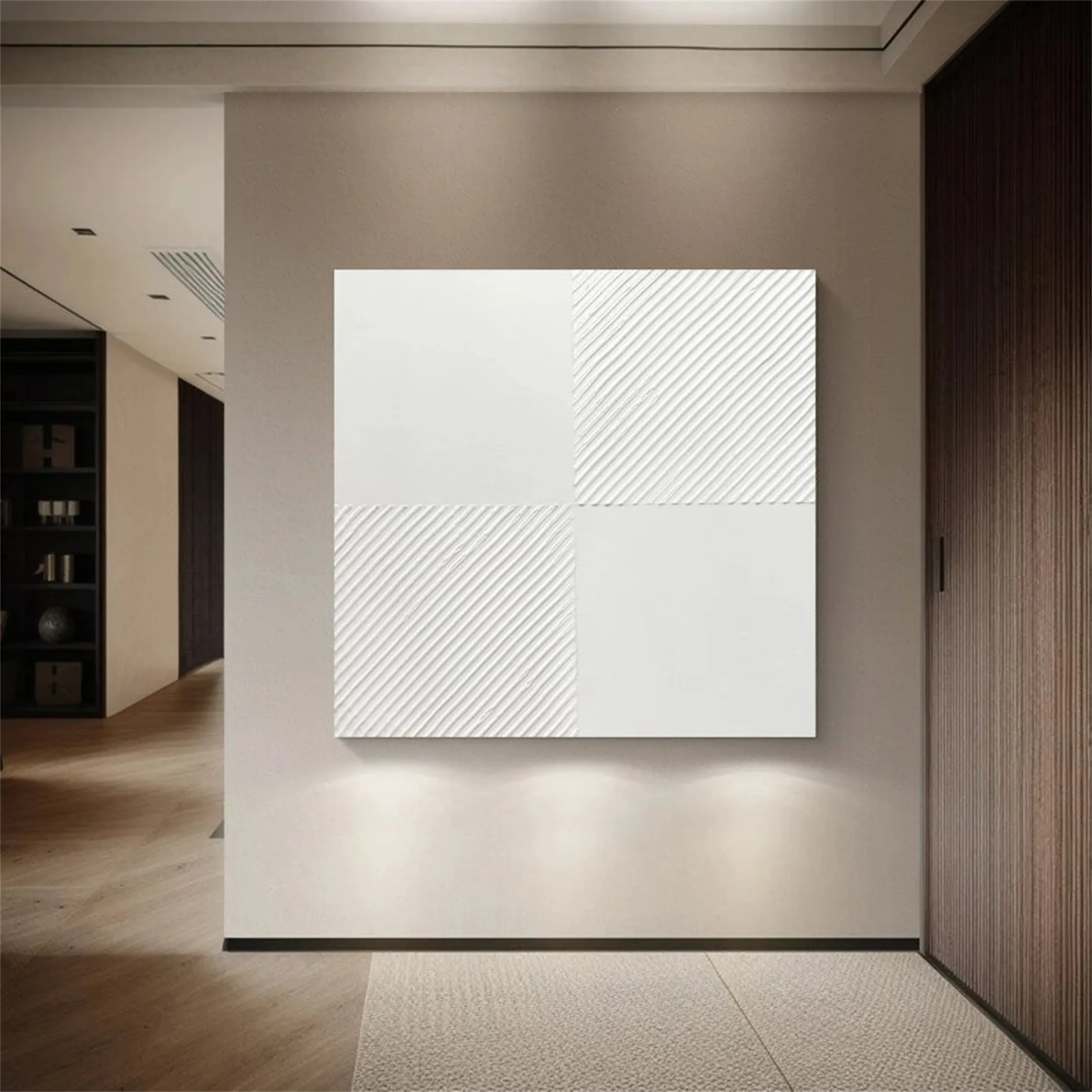 White Textured Minimalist Wall Art #WT105