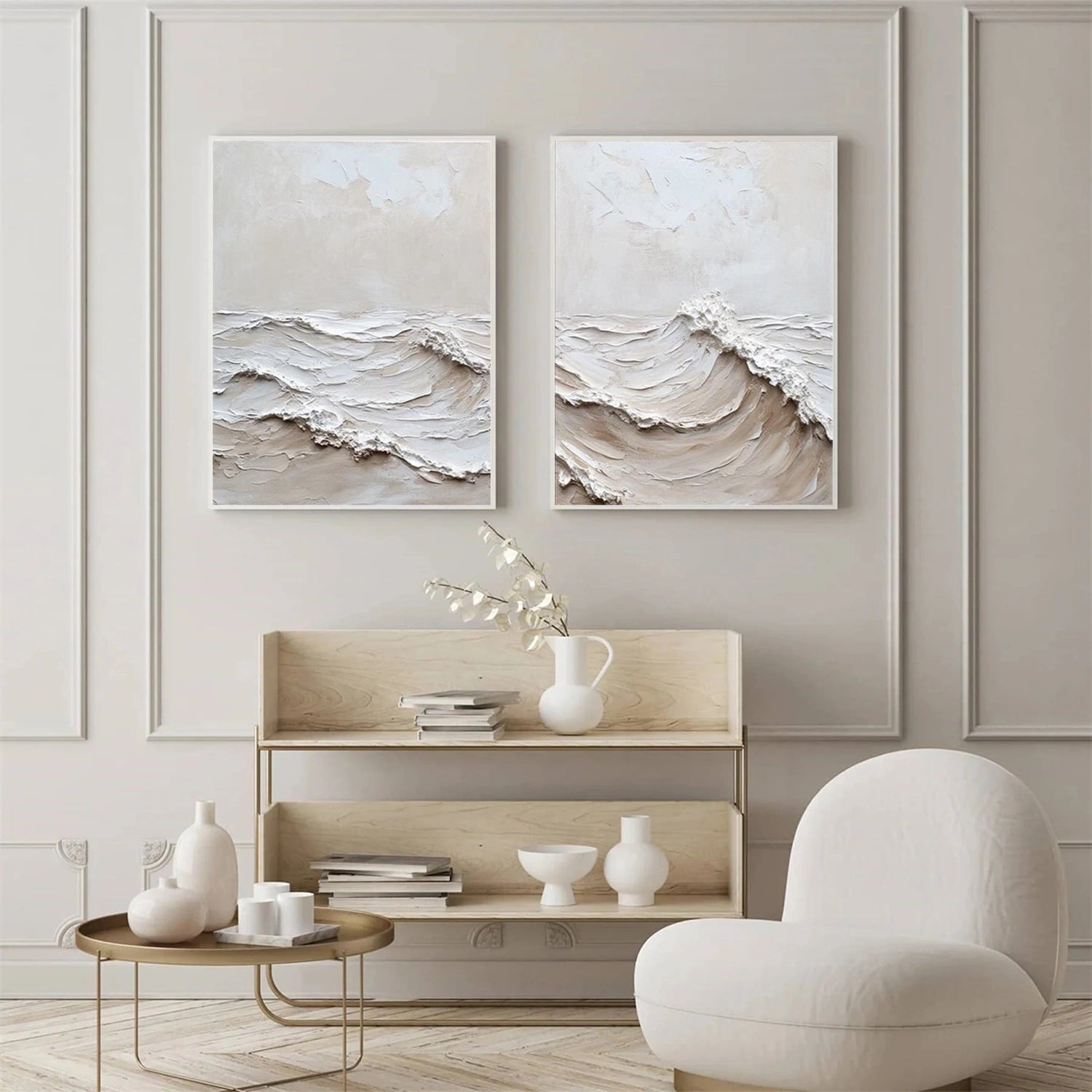 Sky And Ocean Abstract Textured Wall Art #SO358