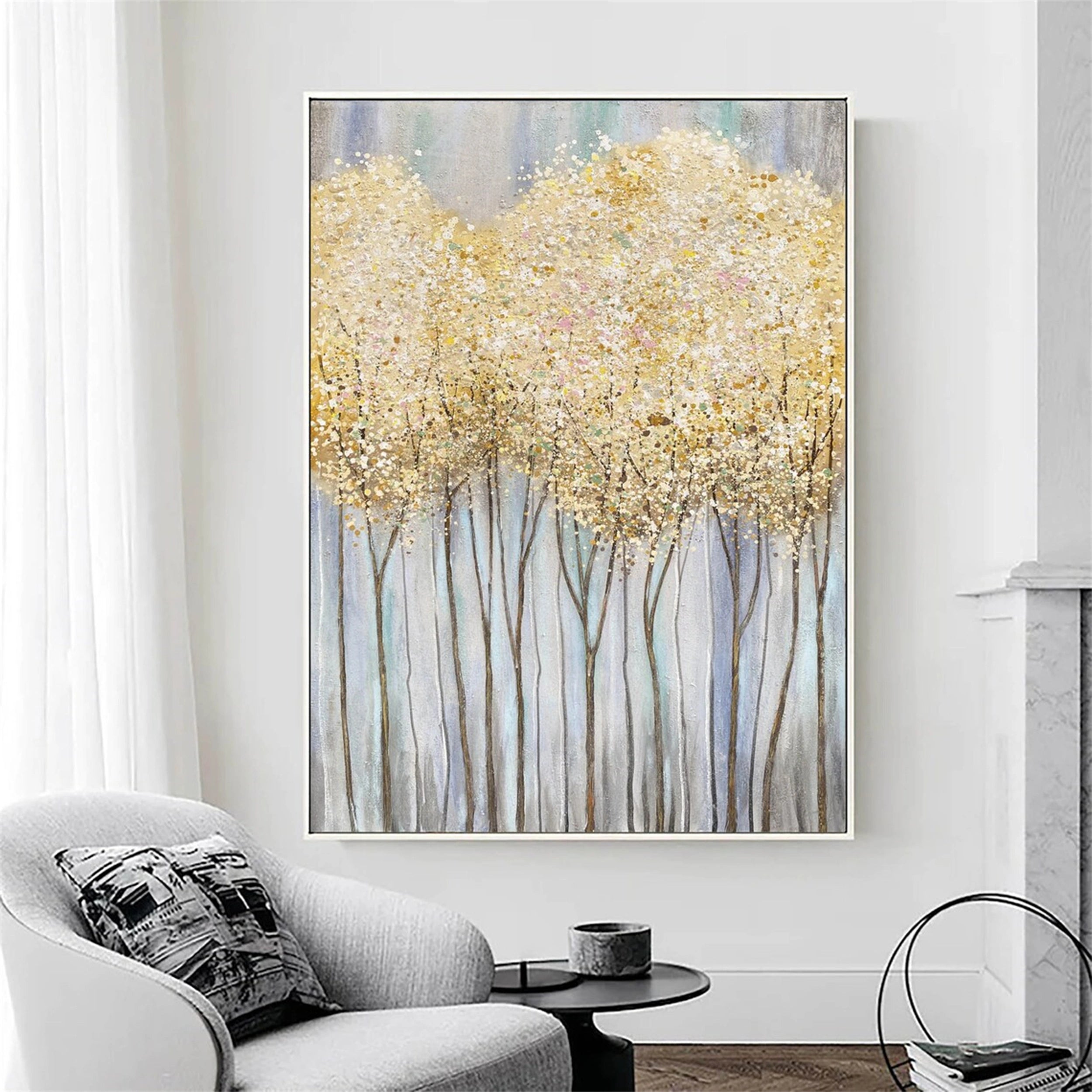 Colorful Tree And Flower Painting #TF003