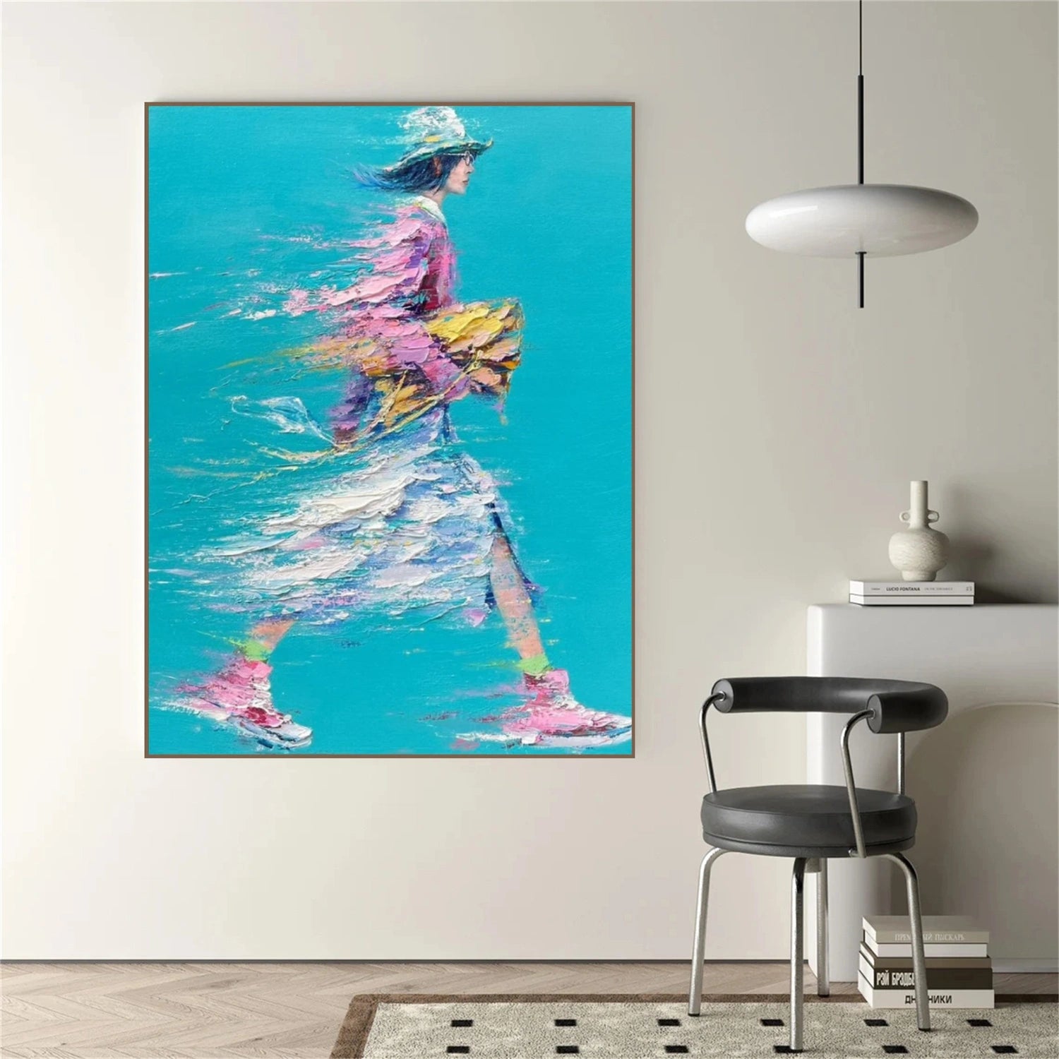 Colorful Abstract Portrait Textured Wall Art #WP013