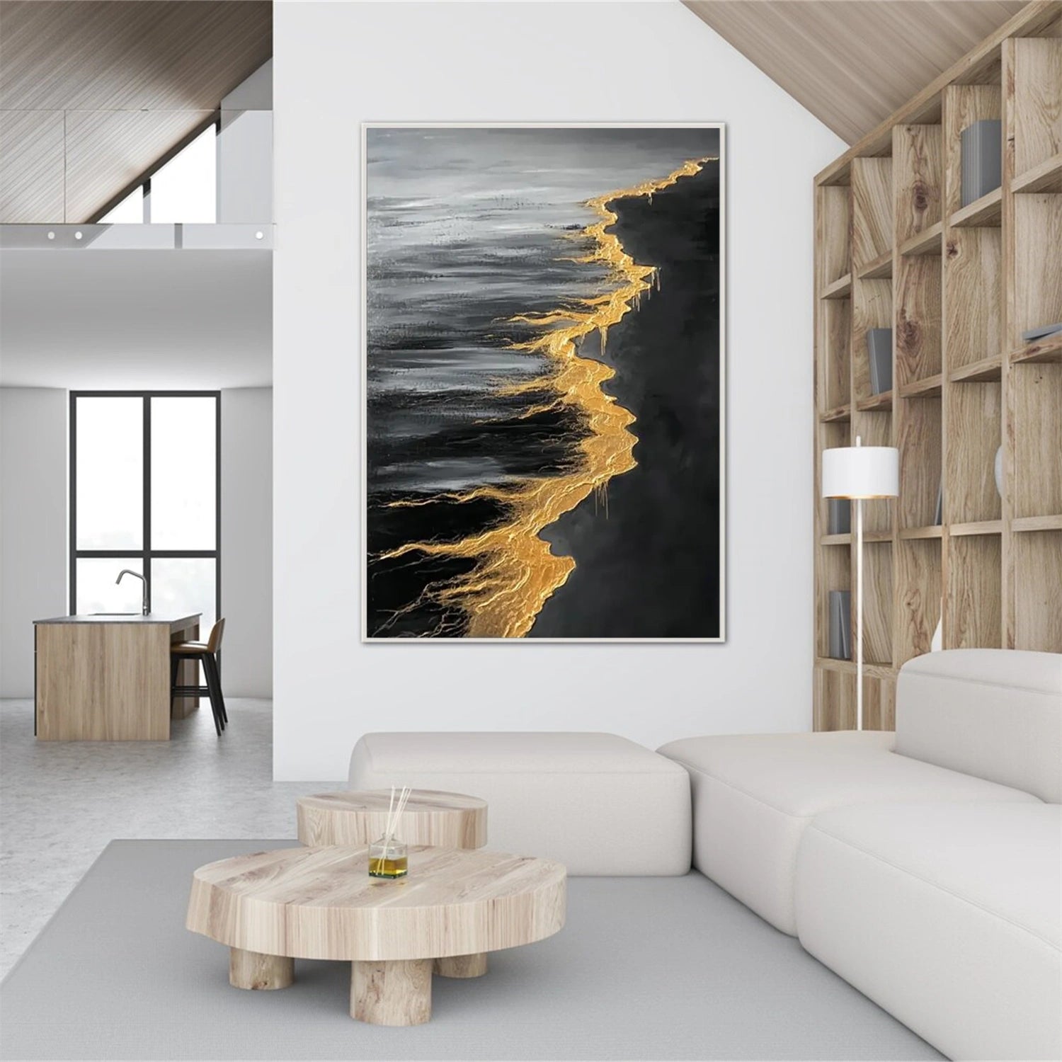 Sky And Ocean Abstract Textured Wall Art #SO263