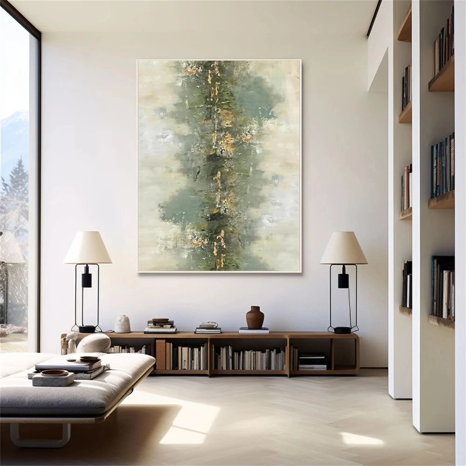 Green Abstract Wall Art #AW096