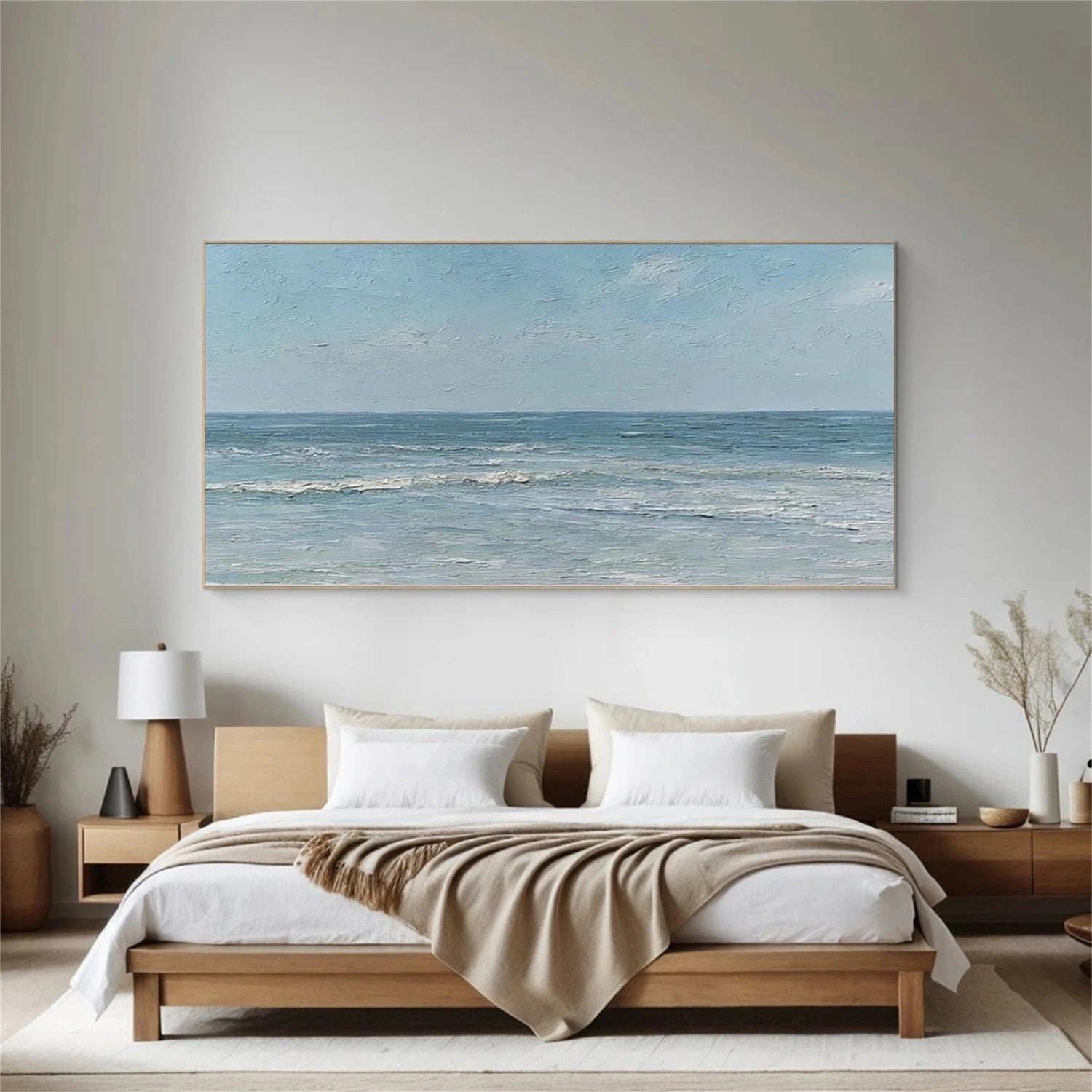 Sky And Ocean Abstract Textured Wall Art #SO382
