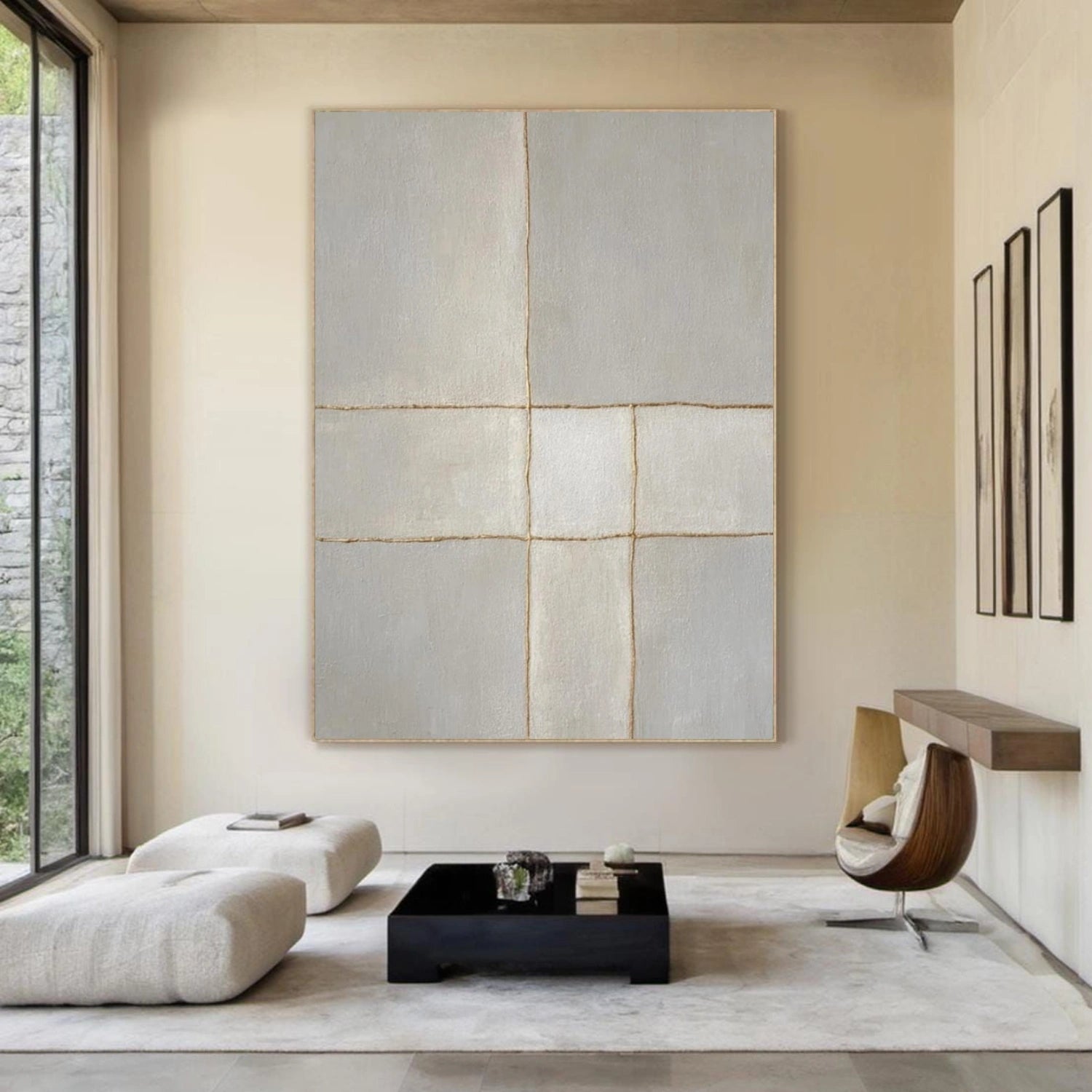 Beige and Grey Textured Minimalist Wall Art #WT248