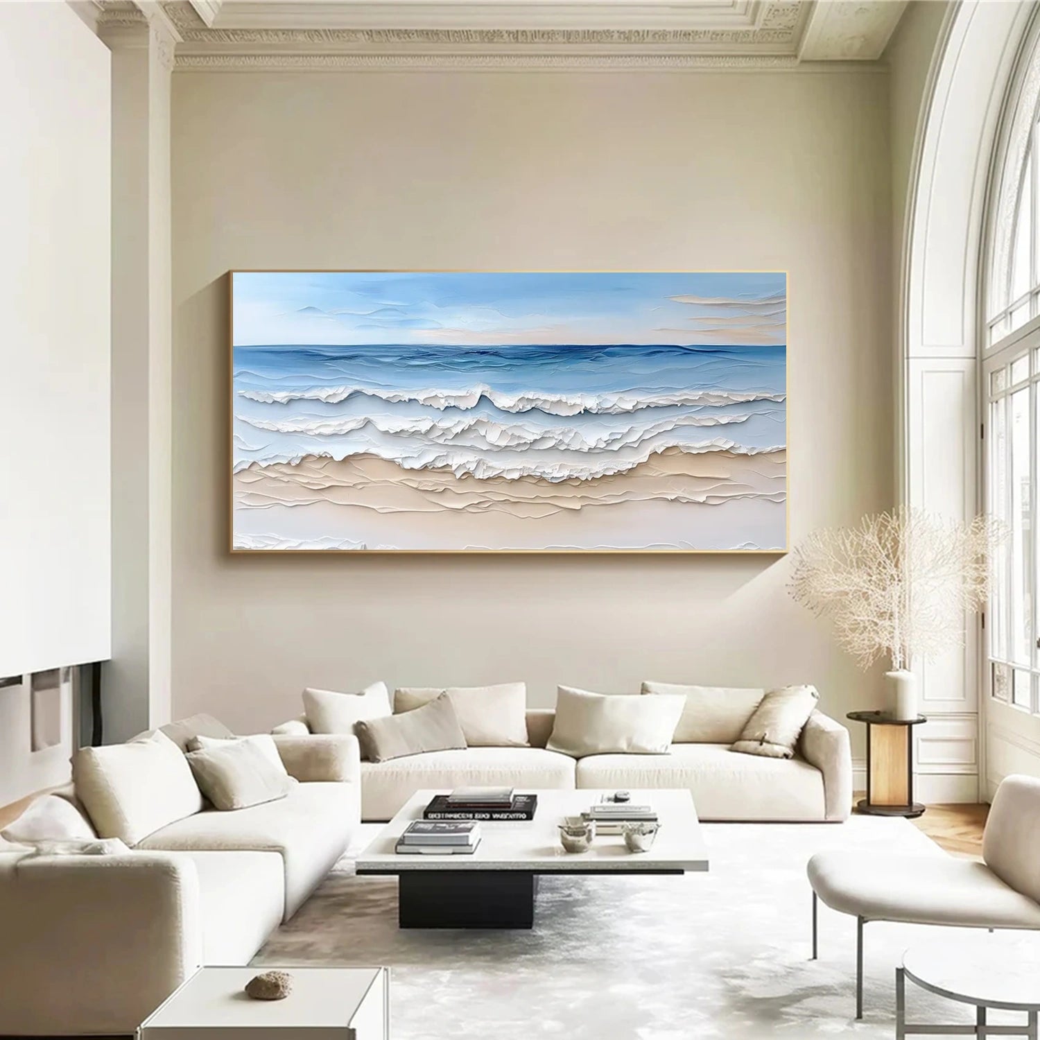 Sky And Ocean Abstract Textured Wall Art #SO313