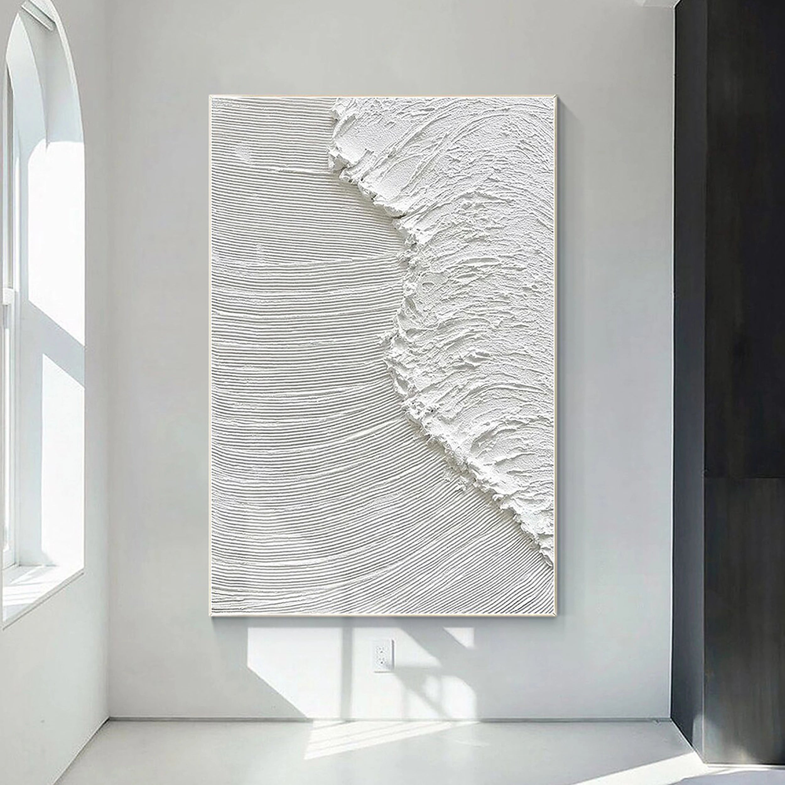 White Textured Minimalist Wall Art #WT058