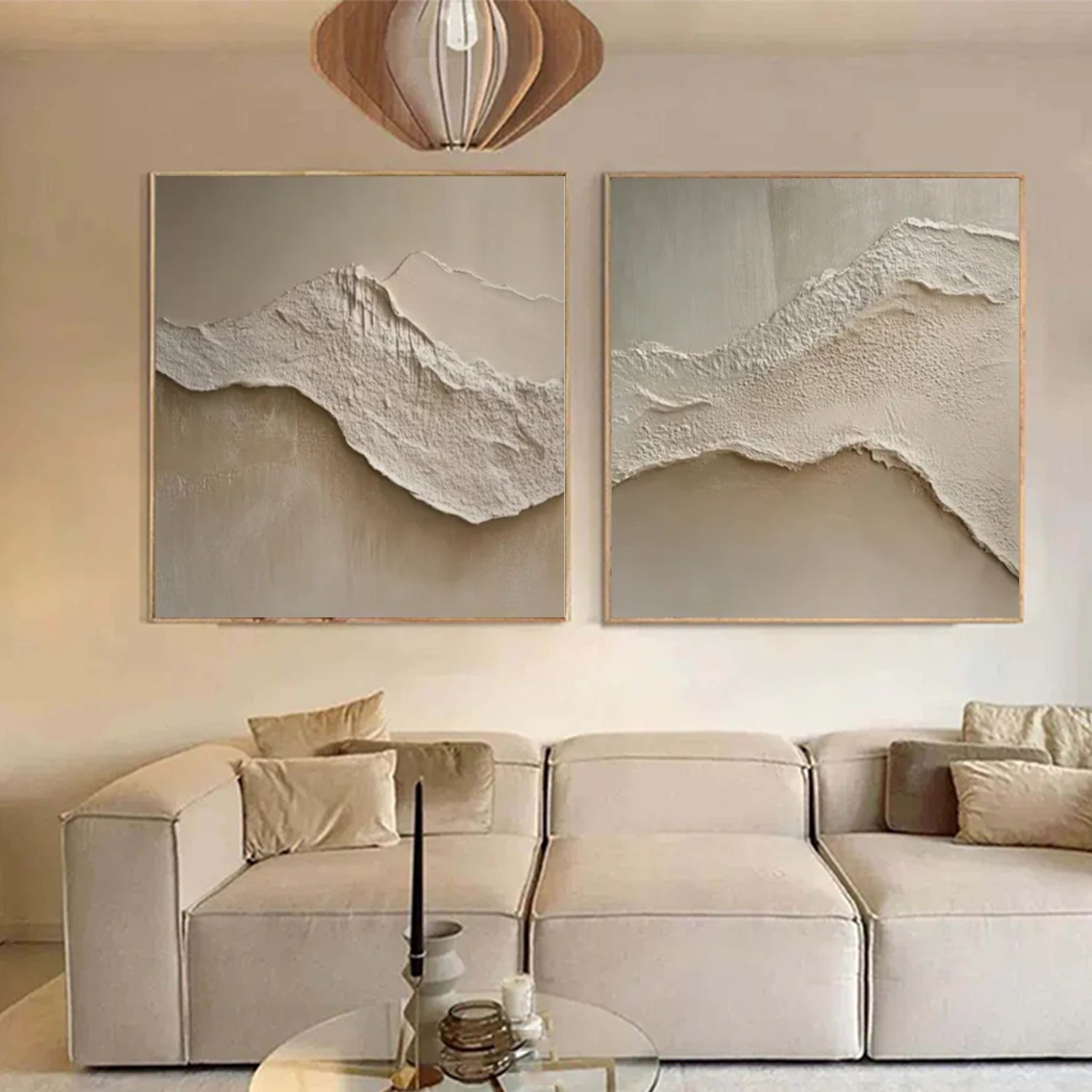 Sky And Ocean Abstract Textured Wall Art Set of 2 #SO333