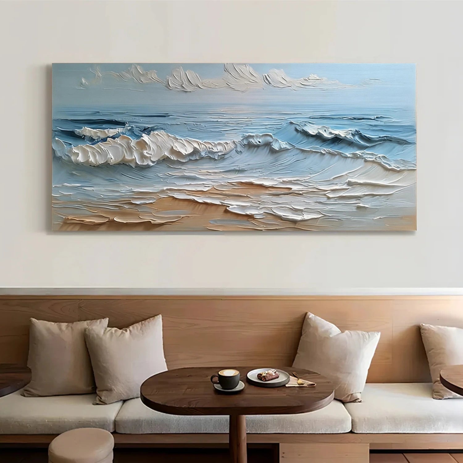 Sky And Ocean Abstract Textured Wall Art #SO411