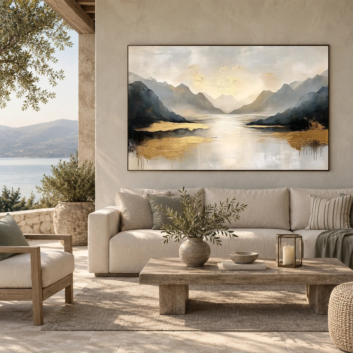Abstract Mountain Canvas Art #WT275