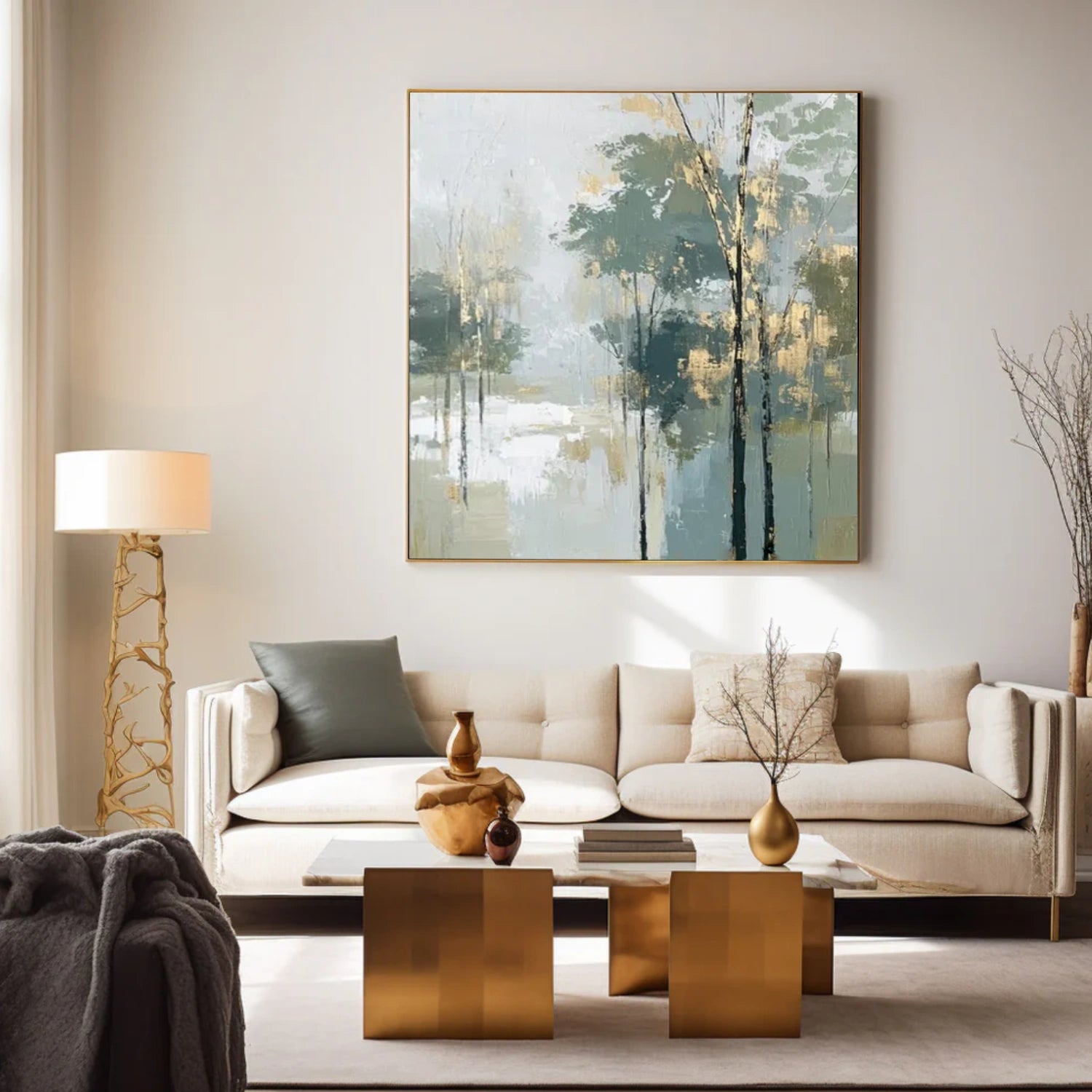 Tree And Flower Abstract Wall Art #TF139