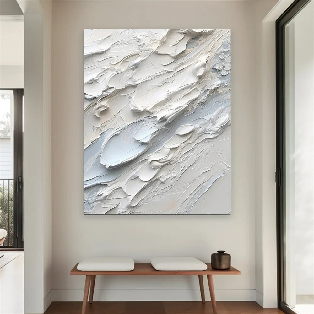 White Textured Minimalist Wall Art #WT172