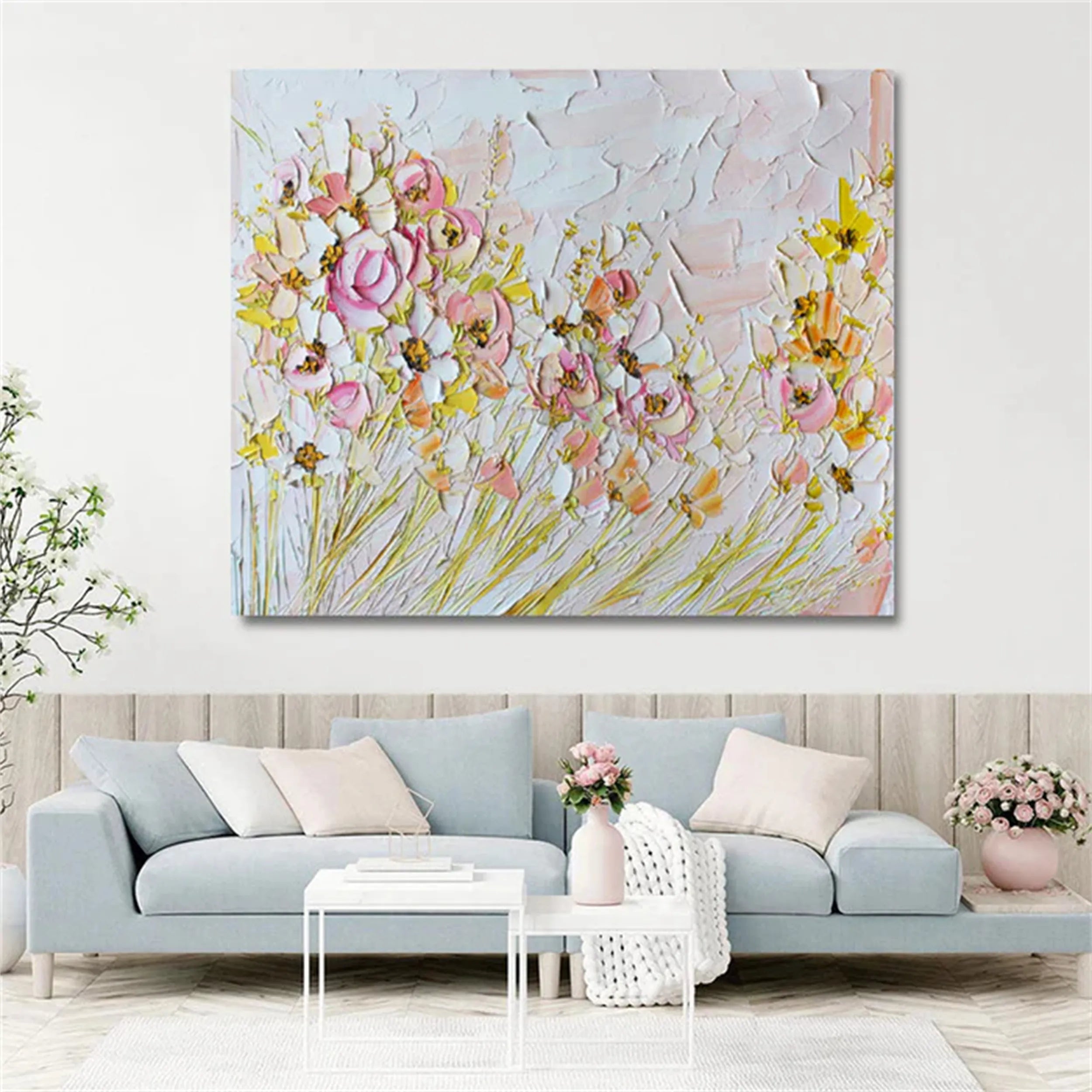 Colorful Tree And Flower Painting #TF011