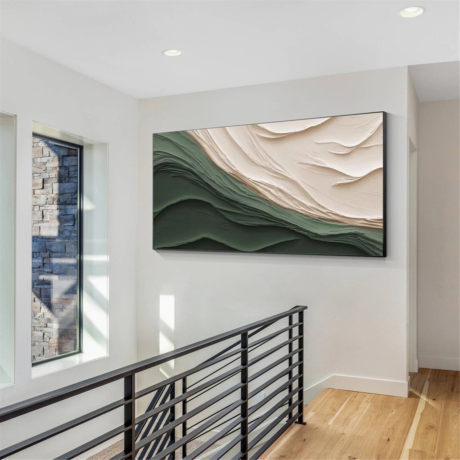 Green Textured Minimalist Wall Art #GT053