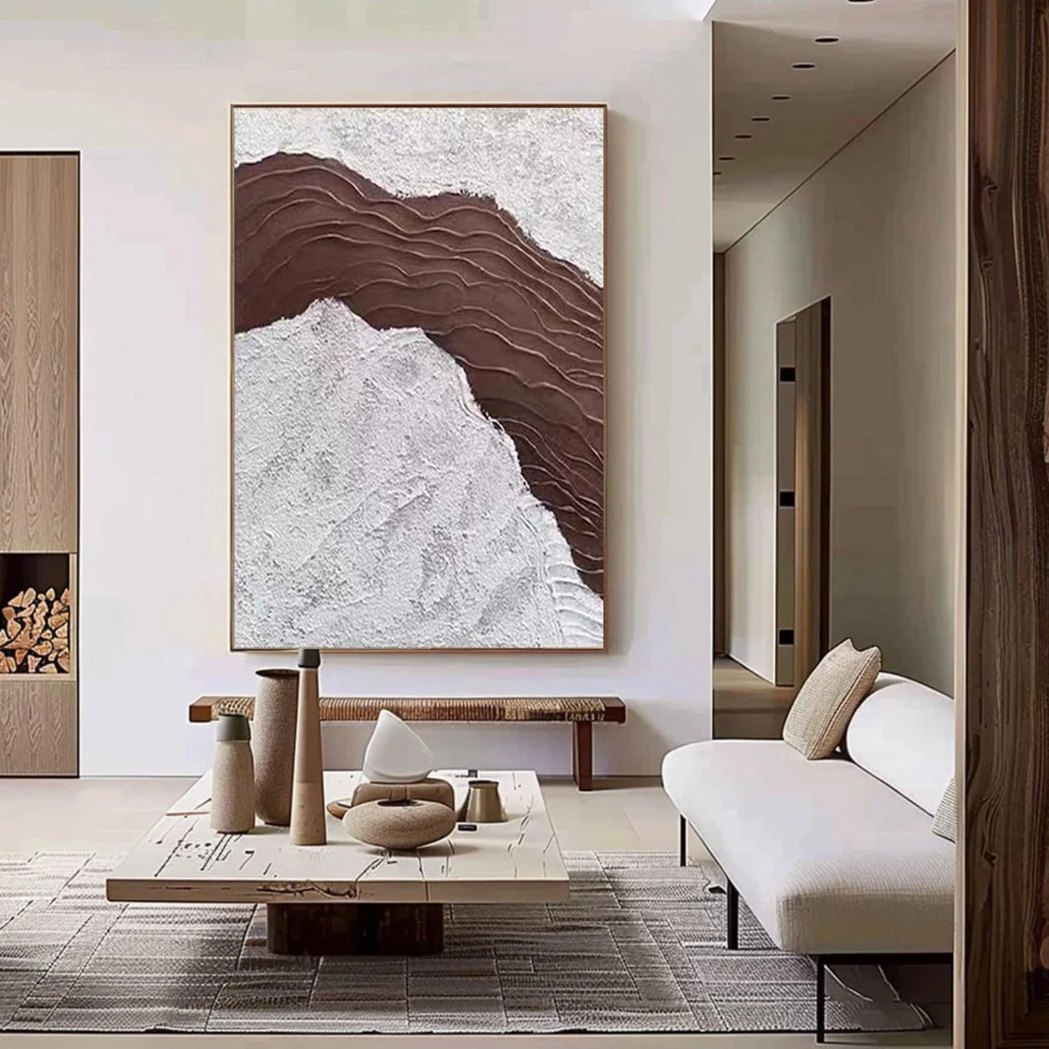 Brown Textured Minimalist Wall Art #WT226