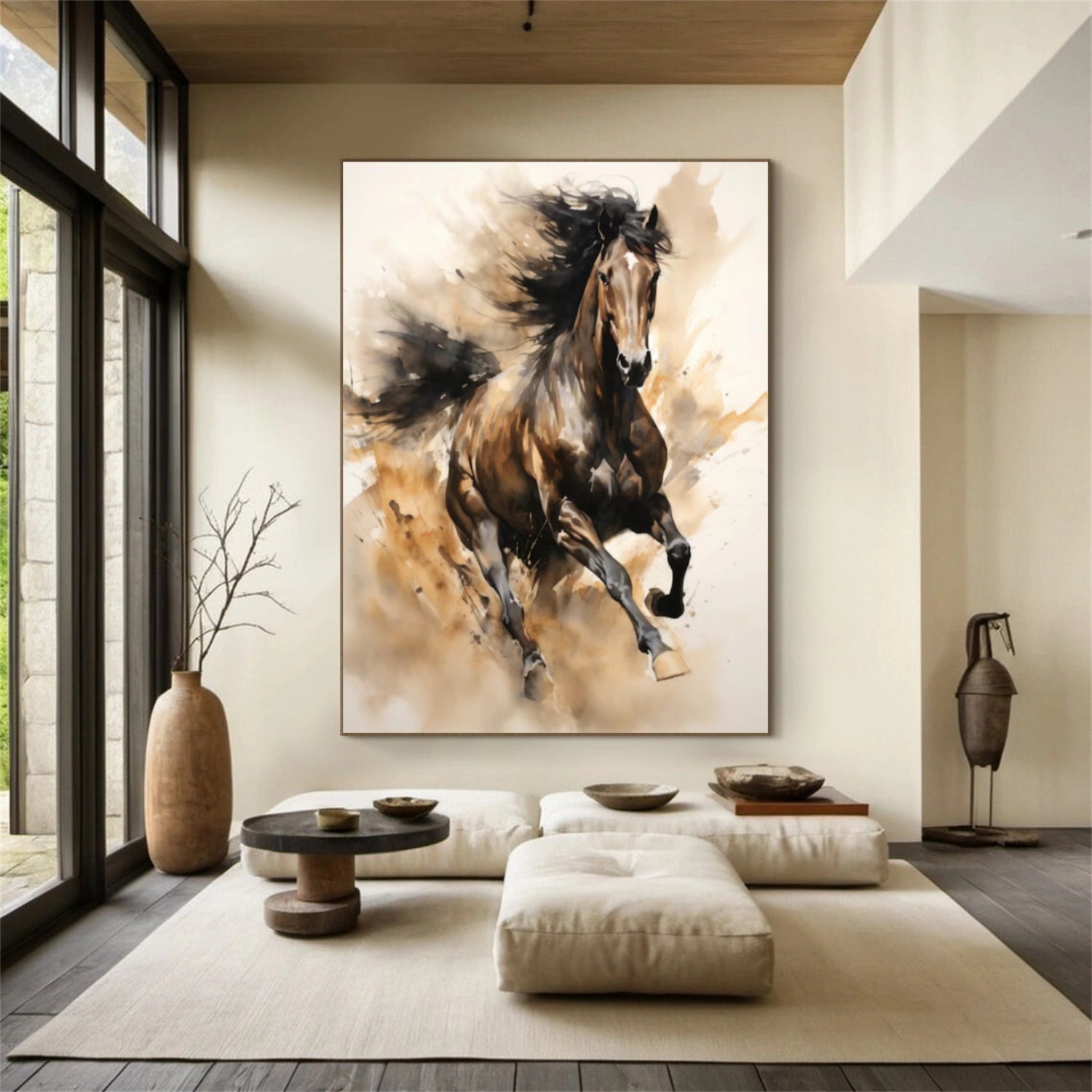 Abstract Animal Art Horse Wall Art #AT043