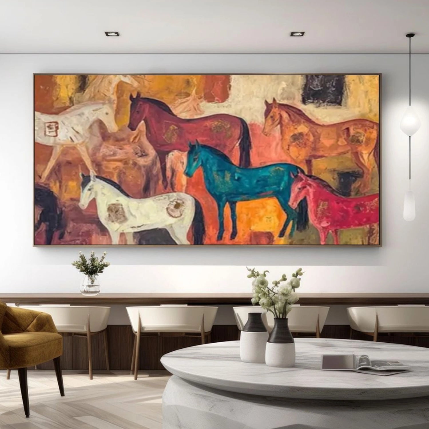 Abstract Animal Art Horse Wall Art #AT048