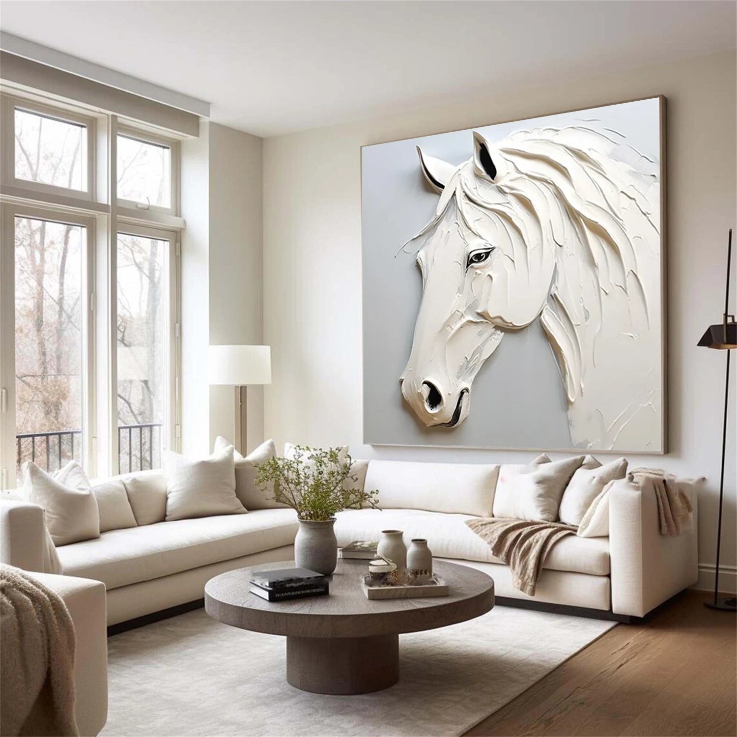 Abstract Animal Art Horse Textured Wall Art #AT030