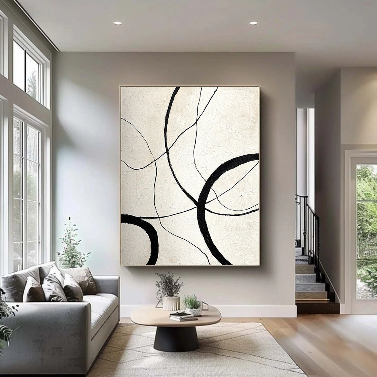 Black and White Abstract Wall Art #AW245
