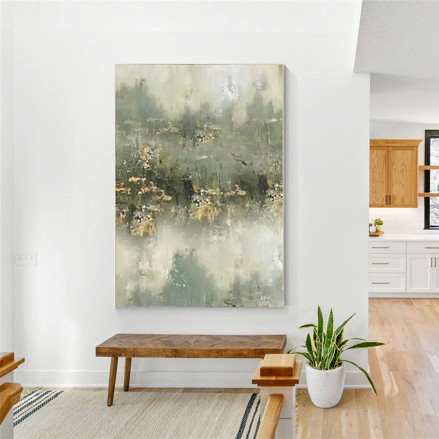 Green Abstract Wall Art #AW097